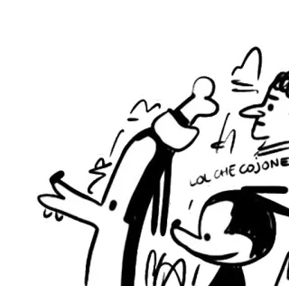 😁 LOL CHE COJONES gíria, colhões, espanhol, desenho animado telegram sticker