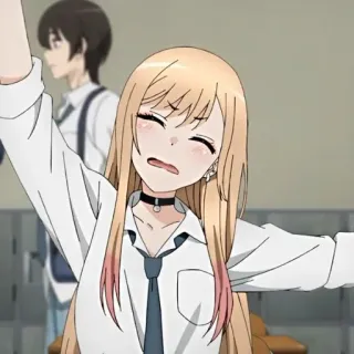 🥟 anime, girl, cute, blonde, school uniform telegram sticker