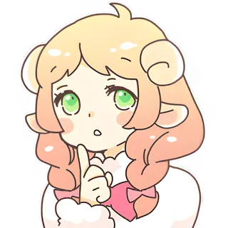 🤫 羊, アニメ, かわいい, キャラクター, イラスト, ステッカー whatsapp sticker