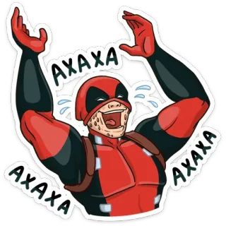 😀 Deadpool AXAXA เดดพูล, มาร์เวล, ซูเปอร์ฮีโร่, การ์ตูน, หนังสือการ์ตูน, ตลก telegram sticker