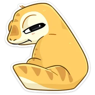😒 lizard, cartoon, animal, funny, cute telegram sticker