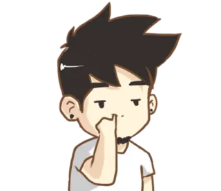 😶 Kartun, Pria, Cemberut, Ekspresi, Kesal telegram sticker