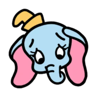 😔 Dumbo 만화, 코끼리, 덤보, 귀여운, 디즈니 telegram sticker