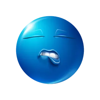 🥴 blu, emoji, faccia, espressione, sorrisetto telegram sticker