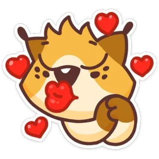 😘 Tier, Katze, Herzen, Kuss, Liebe, Zuneigung telegram sticker