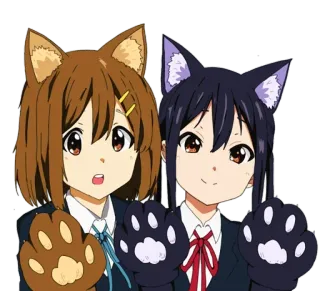 😍 Anime, Oreilles de chat, Dessin animé, Mignon, Manga, Kawaii whatsapp sticker