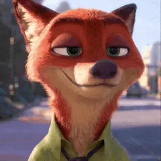 🦊 Nick Wilde Zootopia Cartoon, Fuchs, Tier, Zoomania, Nick Wilde telegram sticker