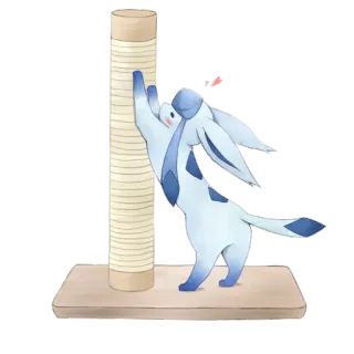 😸 Glaceon Pokemon givrali, pokemon, chat, animal, arbre à chat, mignon telegram sticker