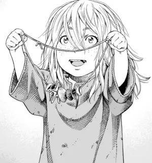 😇 child, anime, manga, necklace, seashells telegram sticker