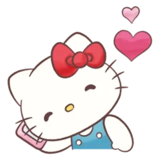 😀 Hello Kitty gattino, Sanrio, carino, kawaii, cuore, gatto telegram sticker