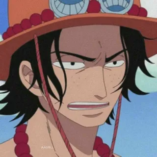 🌊 Portgas D. Ace One Piece Anime, Feuer, Pirat, Sommersprossen, Strohhut telegram sticker