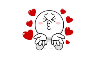 😘 Поцелуй, Сердце, Милый, Любовь, Мультфильм, Наклейка whatsapp sticker