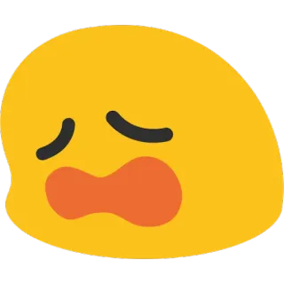 😩 Emoji, Smutny, Zły, Żółty, Twarz, Emotikon telegram sticker