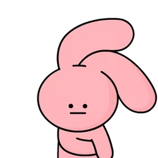 😐 kelinci, bunny, kartun, merah muda, binatang, jari tengah telegram sticker