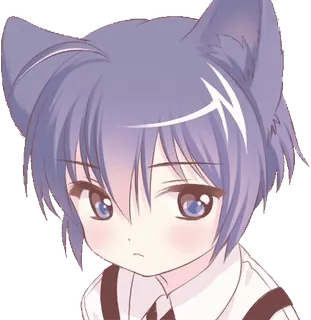 😐 Anime, Garçon, Oreilles de chat, Mignon, Manga telegram sticker
