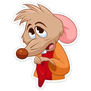 🥺 Gus Cinderella souris, triste, dessin animé, Disney, Cendrillon whatsapp sticker