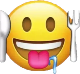 🍽 Emoji, Hambre, Comida, Comiendo, Cara, Expresión, Tenedor, Cuchara whatsapp sticker