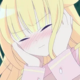 ☁️ Anime, Chica, Linda, Dormilona, Pelo rubio, Dibujo animado whatsapp sticker