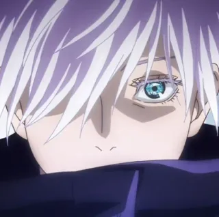 ☺️ Gojo Satoru Jujutsu Kaisen anime, jujutsu kaisen, gojo satoru, white hair, blue eyes, sorcerer telegram sticker