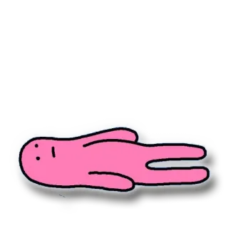 💀 ピンク, キャラクター, 横たわる, シンプル, 漫画, ブロブ telegram sticker