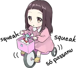 👀 squeak squeak
só passanu Anime Mädchen, Dreirad, niedlich, kawaii, rosa, Cartoon whatsapp sticker