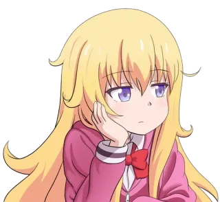 🙁 Anime, Manga, Dibujos animados, Chica, Linda, Rubia, Mujer telegram sticker