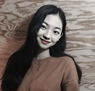 🌸 인물사진, 여자, 아시아인, 스웨터, 미소 telegram sticker