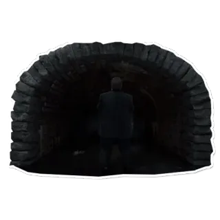 🚇 túnel, escuro, pessoa, pedra, arquitetura, caminho, silhueta telegram sticker