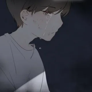 🌨 Anime, weinen, traurig, Illustration, Cartoon whatsapp sticker