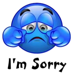 🤒 I'm Sorry traurig, Entschuldigung, Emoji, entschuldigung, blau, emotional telegram sticker