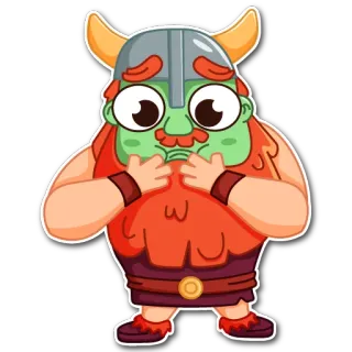 🤢 Viking, Dessin animé, Personnage, Casque, Barbe, Mignon, Illustration whatsapp sticker