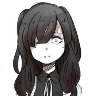 😟 Anime, Manga, Dibujos animados, Chica, Asustada, Aterrada, Impactada, Terror telegram sticker