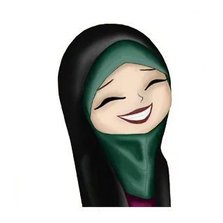 😁 hijab, muslim, woman, islam, portrait, cartoon telegram sticker