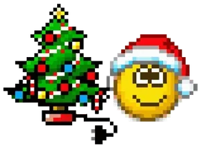🎄 Merry Christmas 크리스마스, 휴일, 나무, 산타 모자, 웃는 얼굴 whatsapp sticker