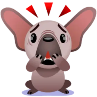 😧 cachorro, desenho animado, surpresa, choque, medo telegram sticker