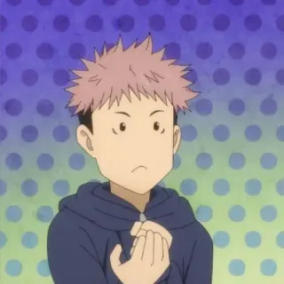 🙂 Yuji Itadori Jujutsu Kaisen anime, jujutsu kaisen, yuji itadori, manga, cartoon whatsapp sticker
