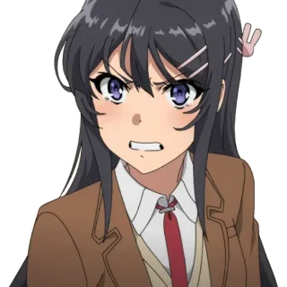 🤬 Mai Sakurajima Rascal Does Not Dream of Bunny Girl Senpai Anime, Ragazza coniglietta, Mai Sakurajima, Rascal Does Not Dream of Bunny Girl Senpai, Cartone animato, Ragazza telegram sticker