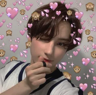 💖 person, hearts, emojis, cute, filtered, sparkle telegram sticker