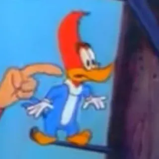 😳 Woody Woodpecker การ์ตูน, นกหัวขวาน, ตัวการ์ตูน, การ์ตูนคลาสสิก, ตลก, นก telegram sticker