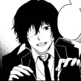 🌟 Osamu Dazai Bungo Stray Dogs Anime, Manga, Bungo Stray Dogs, Osamu Dazai, Postać, Japońska animacja telegram sticker