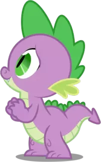 😕 Spike My Little Pony Spike, dragon, cartoon, My Little Pony, friendship, animation telegram sticker