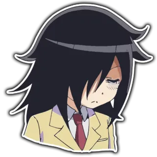 😞 Tomoko Kuroki Watamote อนิเมะ, ผู้หญิง, เศร้า, มังงะ, ตัวละคร, โทโมโกะ คุโรกิ telegram sticker