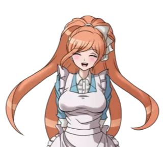 🌟 Sonia Nevermind Danganronpa アニメ, 漫画, キャラクター, 笑顔, ロングヘア, オレンジ髪, 幸せ whatsapp sticker