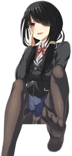 😏 Anime, Garota, Uniforme escolar, Meia-calça, Fofa telegram sticker