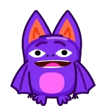 😃 コウモリ, 動物, 漫画, 紫, かわいい telegram sticker