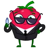 😎 framboesa, fruta, agente, óculos de sol, fato telegram sticker