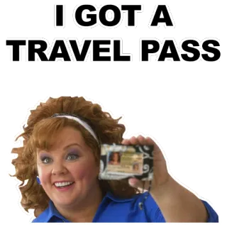 👄 I GOT A TRAVEL PASS viaggio, pass, biglietto, carta, umorismo telegram sticker