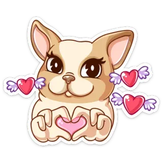 ❤️ собака, сердечки, любовь, каваий, животное, милый telegram sticker