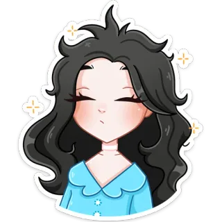 ☺️ 만화, 소녀, 스티커, 여자, 일러스트, 초상화 telegram sticker