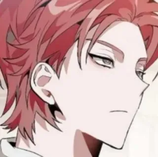 🥢 hombre, anime, dibujo animado, retrato, personaje, animación, pelo rojo telegram sticker